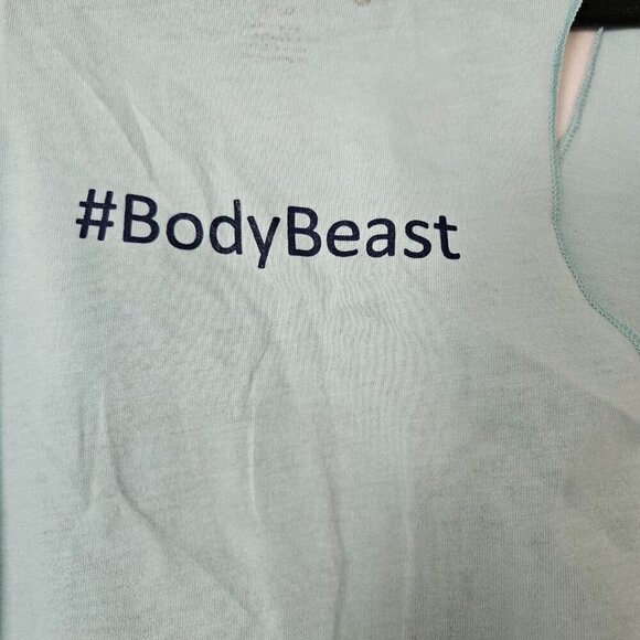 Beachbody  "I'm not your baby I'm your beast" Tank Top LT Blue Muscle Tank  NWT - Picture 2 of 7